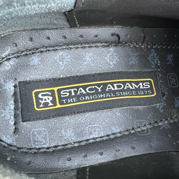 Stacy Adams Delray 24542 Shoes Mens 11 Blue Croc Style Leather Dress Shoes - Picture 8 of 10